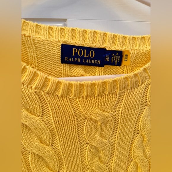 Polo Ralph Lauren Yellow Cable Knit Sweater size XL - Picture 9 of 10